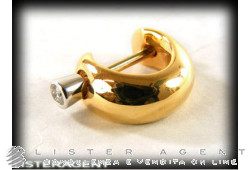 POMELLATO mono earring in gold Red and White 18Kt with diamond ct 0,05 Ref. OA303H02R9S. NEW!