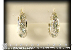 POMELLATO earrings in 18Kt white gold with diamonds ct 1,08 and acque marine. NEW!