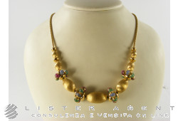 NECKLACE in 18Kt gold and natural stones. USED!