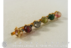 BROOCH in 18Kt yellow gold and natural stones. USED!