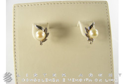 EARRINGS in 18Kt white gold pearls and zircons. USED!