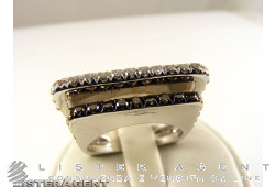 RING in 18Kt white gold and white and brown diamonds. NEW!
