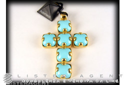 ASTERISCO pendant Cross in 18Kt gold and dough of turquoise. NEW!