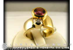 MANFREDI ring Festa in 18Kt goldtormalina Rose and diamond ct 0,06. NEW!