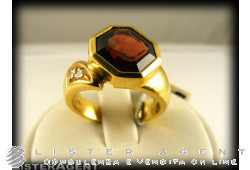 MANFREDI ring Energia in 18Kt gold garnet and diamonds. NEW!