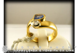 MANFREDI ring 18Kt gold diamond and sapphire. NEW!