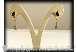 MANFREDI earrings 18Kt gold diamonds and tormaline verdi. NEW!