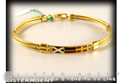 GIOVEPLUVIO bracelet in 18Kt yellow gold and enamels. NEW!