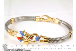 GIOVEPLUVIO bracelet in steel and 18Kt gold with hook. NEW!
