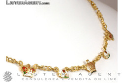 GIOVEPLUVIO necklace in 18Kt gold with elephants and crowns. NEW!