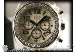 VIP TIME Chronograph White with zircons. NEW!
