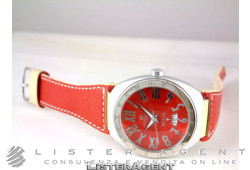 MONTRES DE LUXE Boxer watch Only time aluminium Red. NEW!