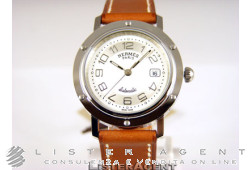 HERMES Clipper lady in steel White and Argenté AUT Ref. CL035373WWOO. NEW!