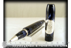 FRANCK MULLER ballpoint pen in blue celluloid and 925 silver. NEW!