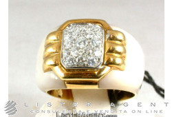 RING in 18Kt yellow gold, mother of pearl and diamonds ct 0,40. NEW!