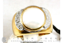 RING in 18Kt yellow gold, mabe pearl and diamonds. NEW!