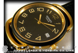 HERMES Pullman in goldplated steel Black Ref. 6190722. NEW!