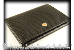BARAKA business card holder in black leather and insert in 18Kt gold Ref. FFC3291101. NEW!