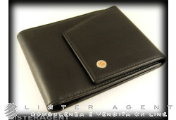 BARAKA wallet in black leather and insert in 18Kt gold Ref. FTS3291101. NEW!