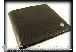 BARAKA wallet in black leather and insert in 18Kt gold Ref. FNN3111201. NEW!