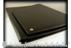 BARAKA documents holder in black leather and insert in 18Kt gold Ref. ARC3291101. NEW!