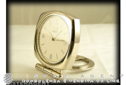 DUNHILL alarm clock Logo in steel White Ref. DQ0009. NEW!