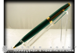 S.T. DUPONT ballpoint pen Fidélio lacqueur green and goldplated Ref. 455276. NEW!