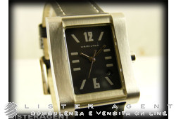HAMILTON watch Only time in steel Black Ref. H000100049. NEW!