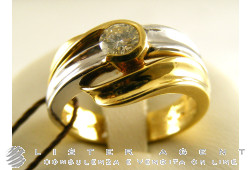 DAMIANI ring in 18Kt yellow and white gold diamond 0,38 I IF Size 15 Ref. 90262. NEW!