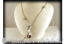 CESARE PACIOTTI necklace in 925 silver and synthetic stones Ref. JPCL0288B. NEW!