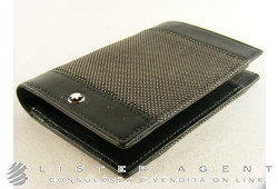 MONTBLANC business card holder in leather and cloth Ref. 106728. NEW!