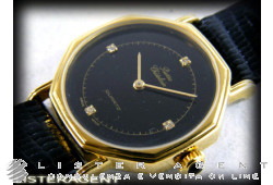 PIERRE CHATELAIN watch Only time lady in goldplated steel Black Ref. 10/88. NEW!