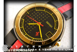 FERRARI watch Only time lady in two tone black Pvd steel Ref. 505/9. NEW!