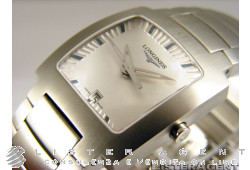 LONGINES Only Time square steel white Ref. L35074726. NEW!
