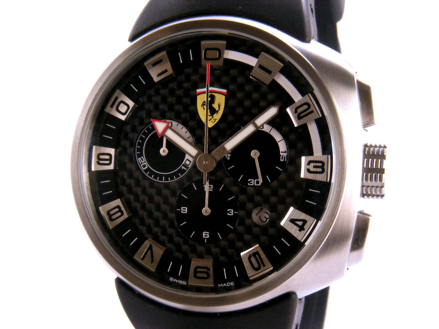 SCUDERIA FERRARI Podium Chronograph in steel carbon fiber Ref. FE 10 ACC CF FC. NEW