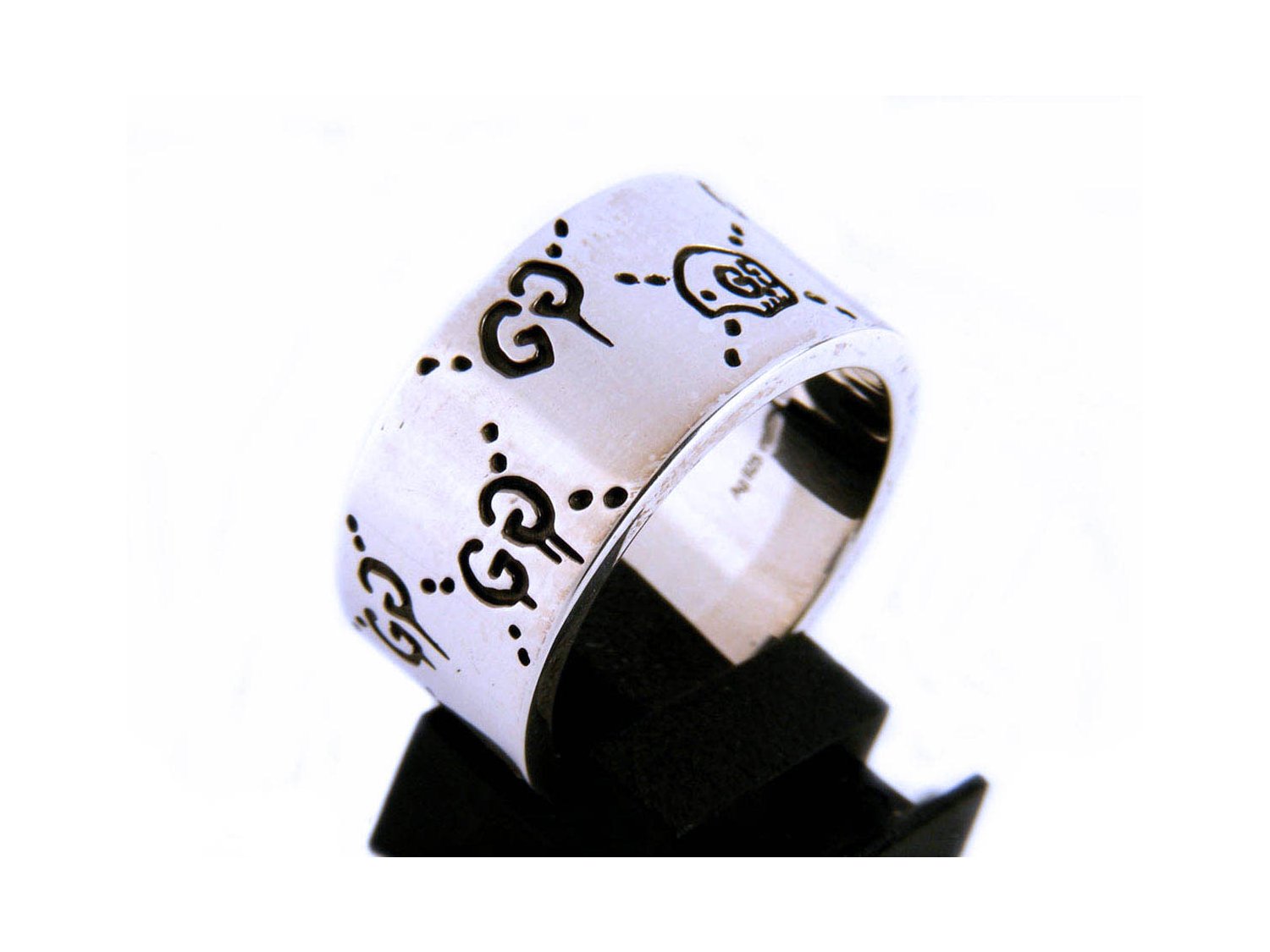 GUCCI ring Ghost 12MM in 925 silver Size 25 Ref. YBC455319001025