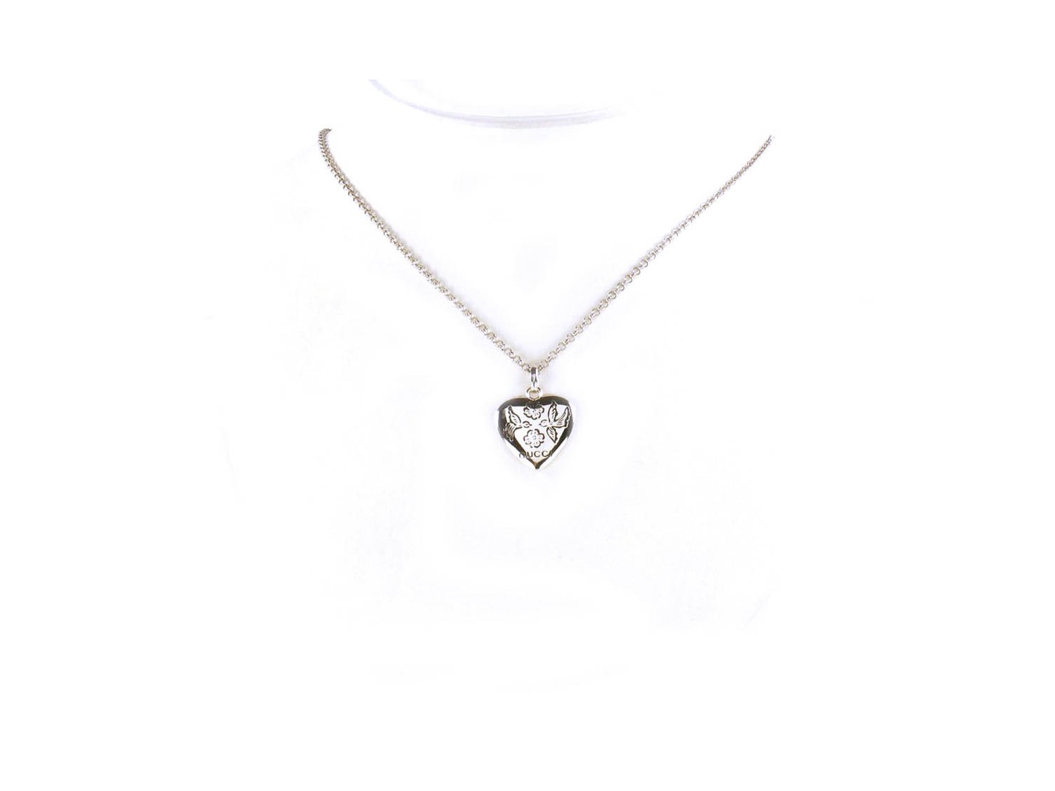 GUCCI Bird & Flower necklace in 925 silver Ref