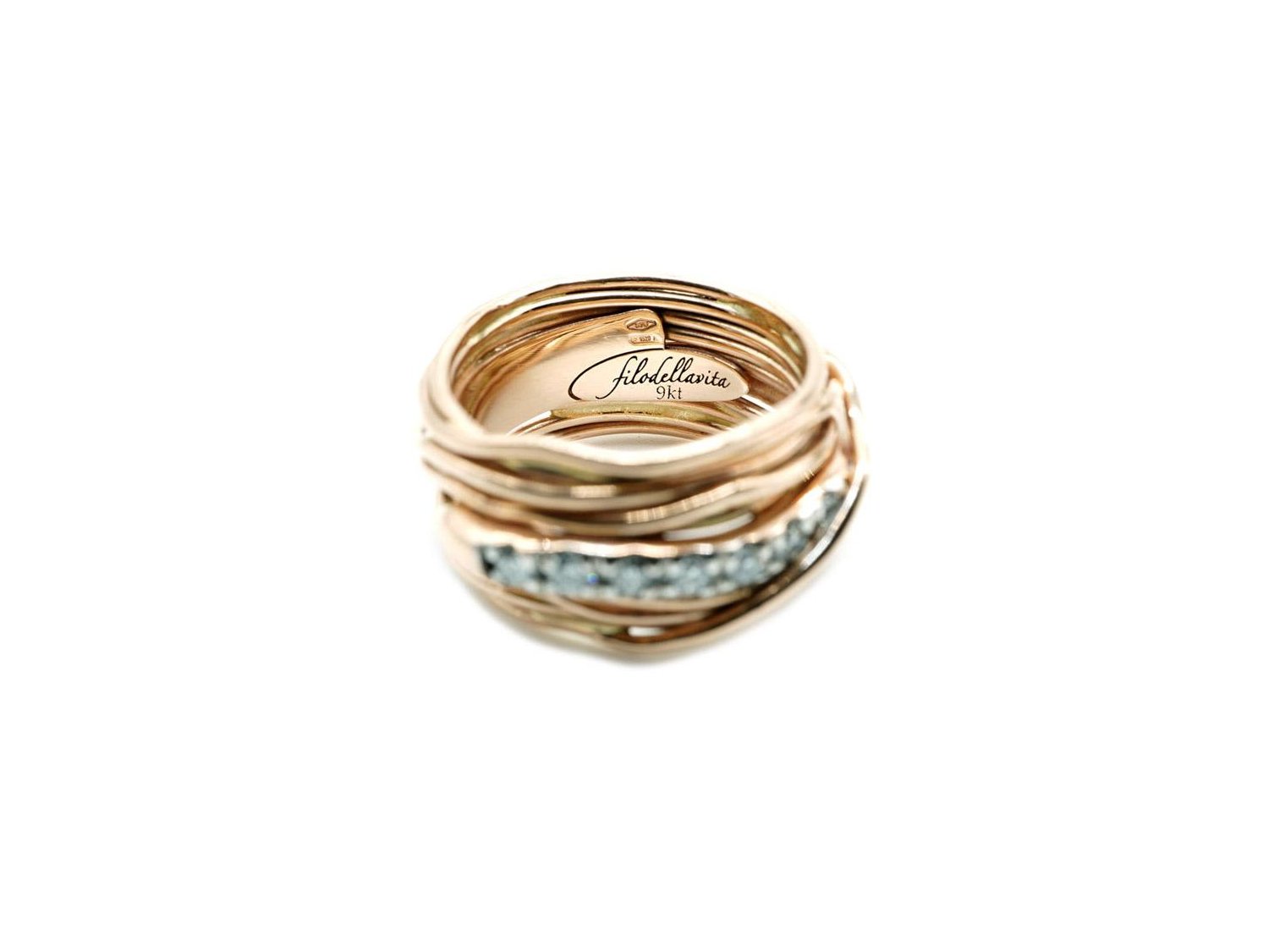 FILODELLAVITA by Rubinia Prezioso ring in 9Kt rose gold with diamonds ct 0.80 Size 55 Ref. AN113RBT RB. NEW