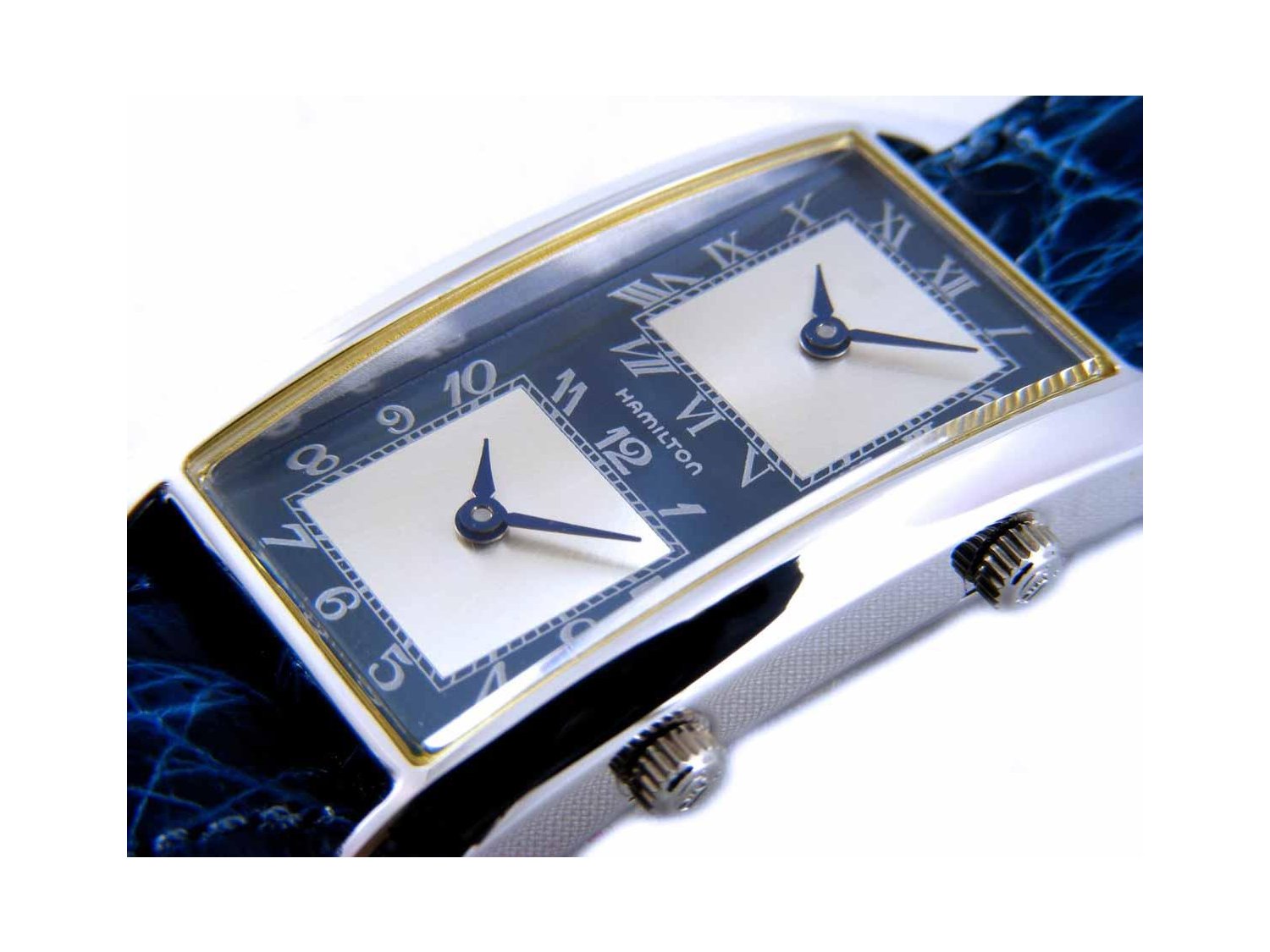 HAMILTON Dualtime in steel blue and Argent Ref. 623312. NEW