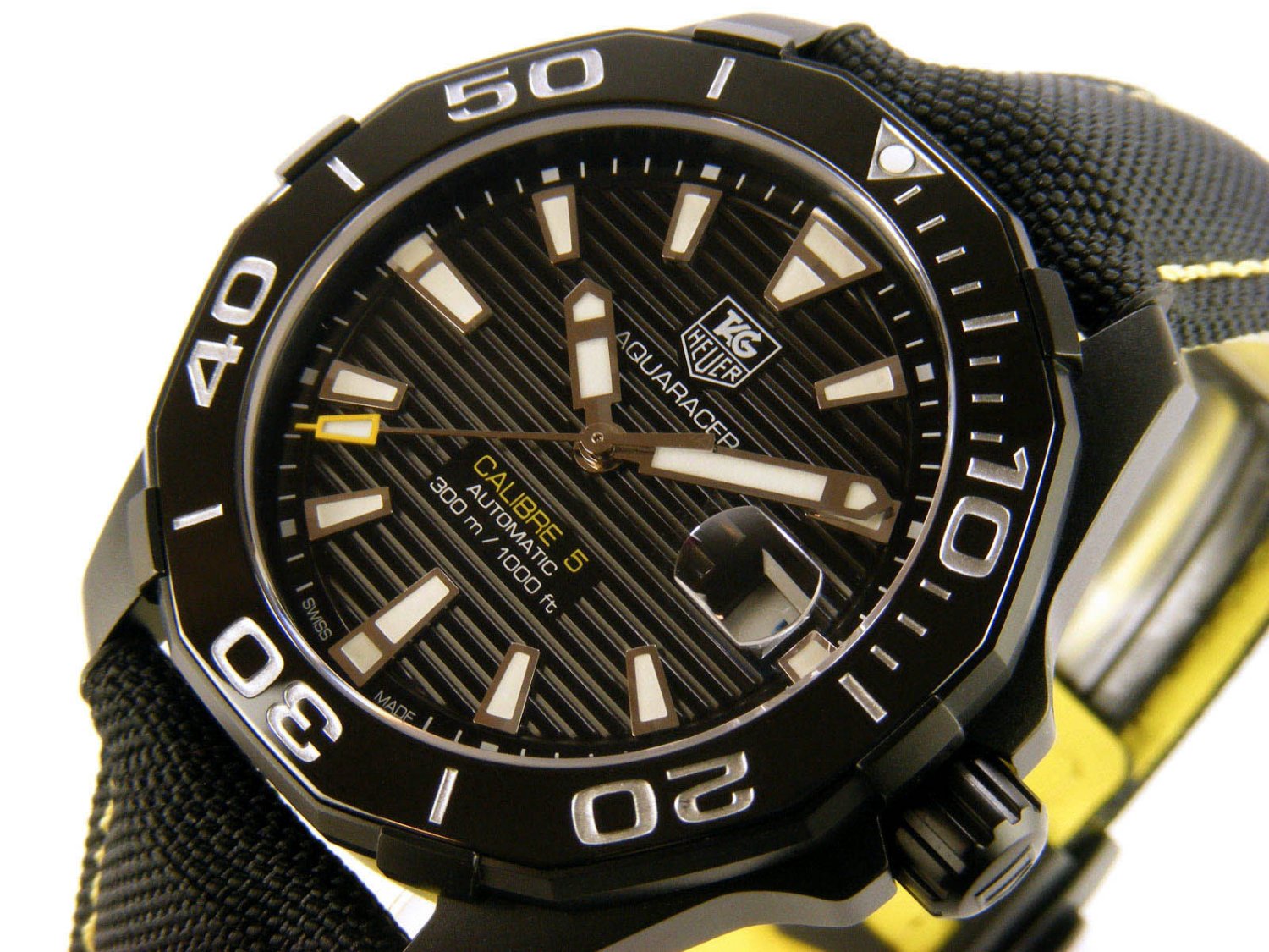 TAG HEUER Aquaracer Calibre 5 in black Pvd steel AUT Ref. WAY218A.FC6362. NEW