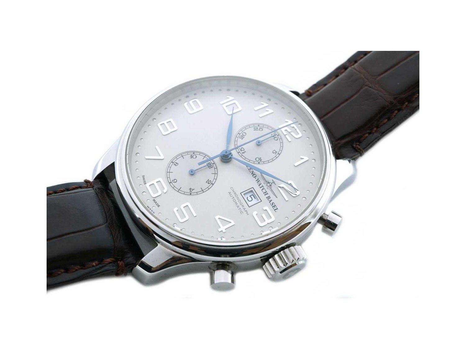 ZENO WATCH BASEL Pilot Automatic Chronograph in steel Grey Ref. 8557 P. USED Lister Agent
