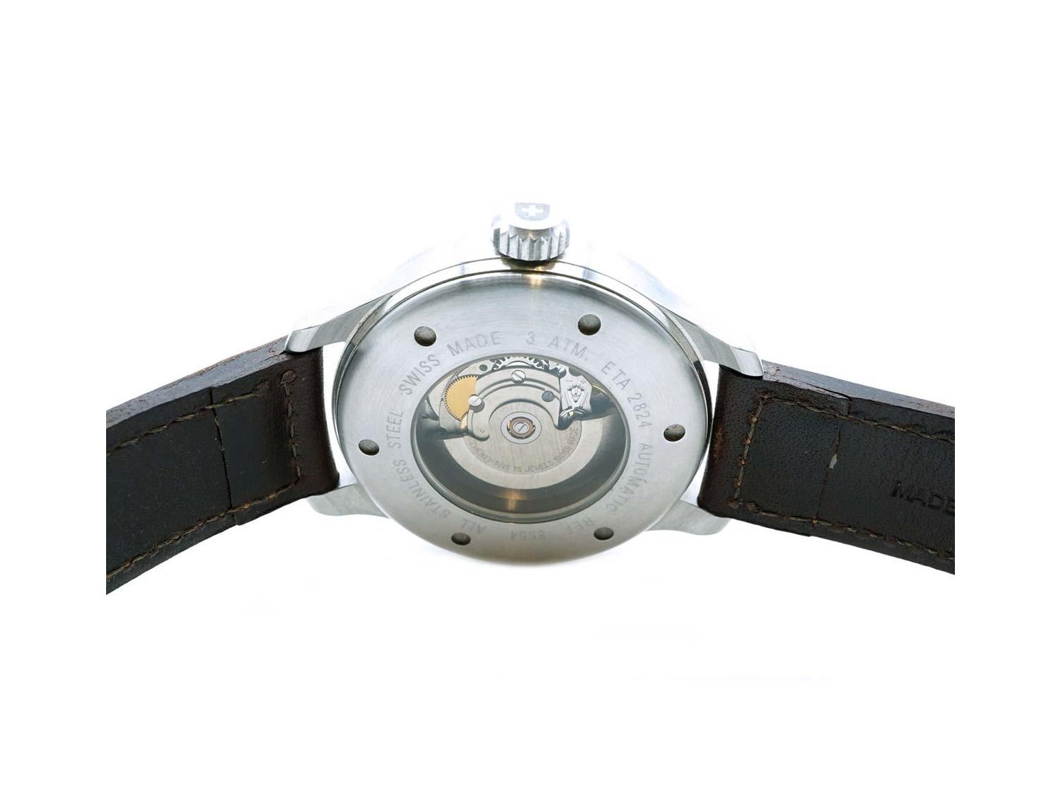 ZENO WATCH BASEL Pilot Manual winding in PVD steel Black. USED
