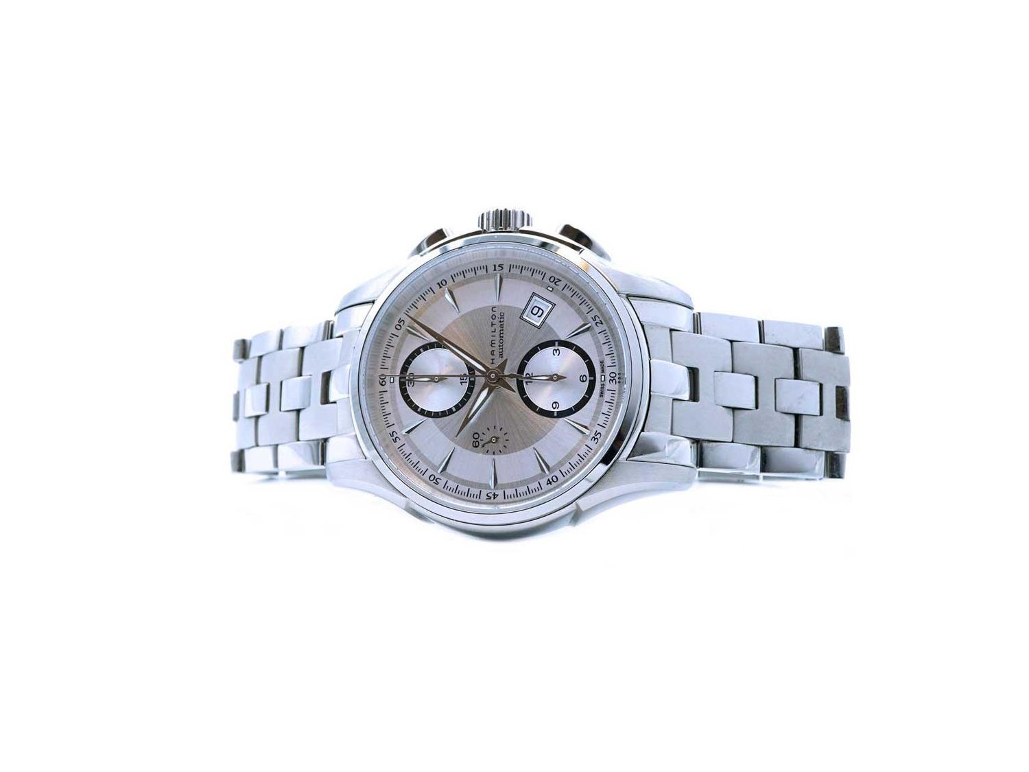 HAMILTOH Jazzmaster Automatic Chronograph in steel Argente Ref. H326160. USED