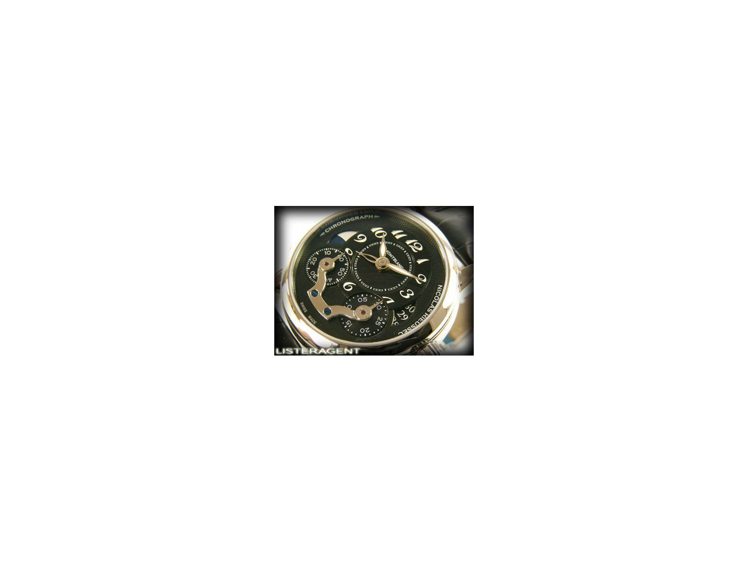MONTBLANC Nicolas Rieussec Gmt Chronograph in steel Black AUT Ref. 106488. NEW Lister Agent