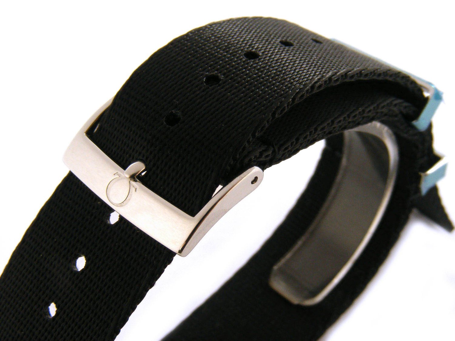 OMEGA strap Black NATO in black NYLON with branded steel clasp MM 19 5 Ref. ZSZ002084. NEW Lister Agent