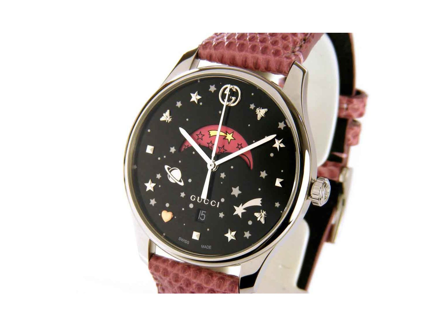 GUCCI G Timeless Mod. 126MD36 Moonphase in steel Black Ref. YA1264046. NEW