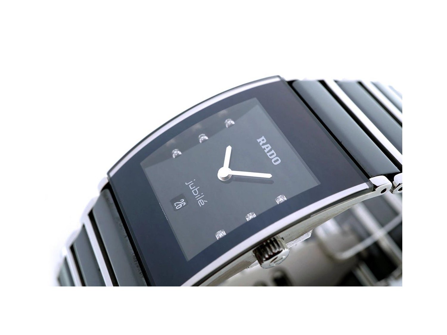 RADO Integral Ceramic in ceramica nera e acciaio Nero con diamanti Ref. R20785752. NUOVO
