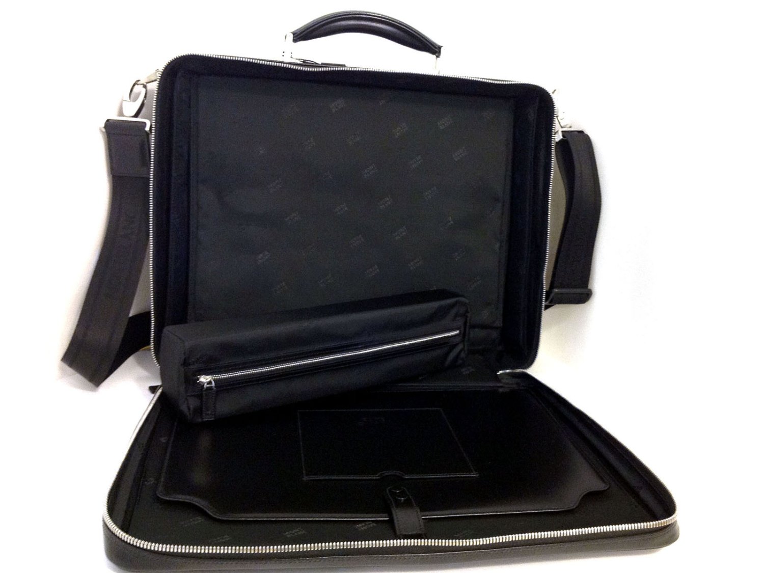 MONTBLANC paper holder Meisterstuck porta Computer in black leather Ref. 103398. NEW