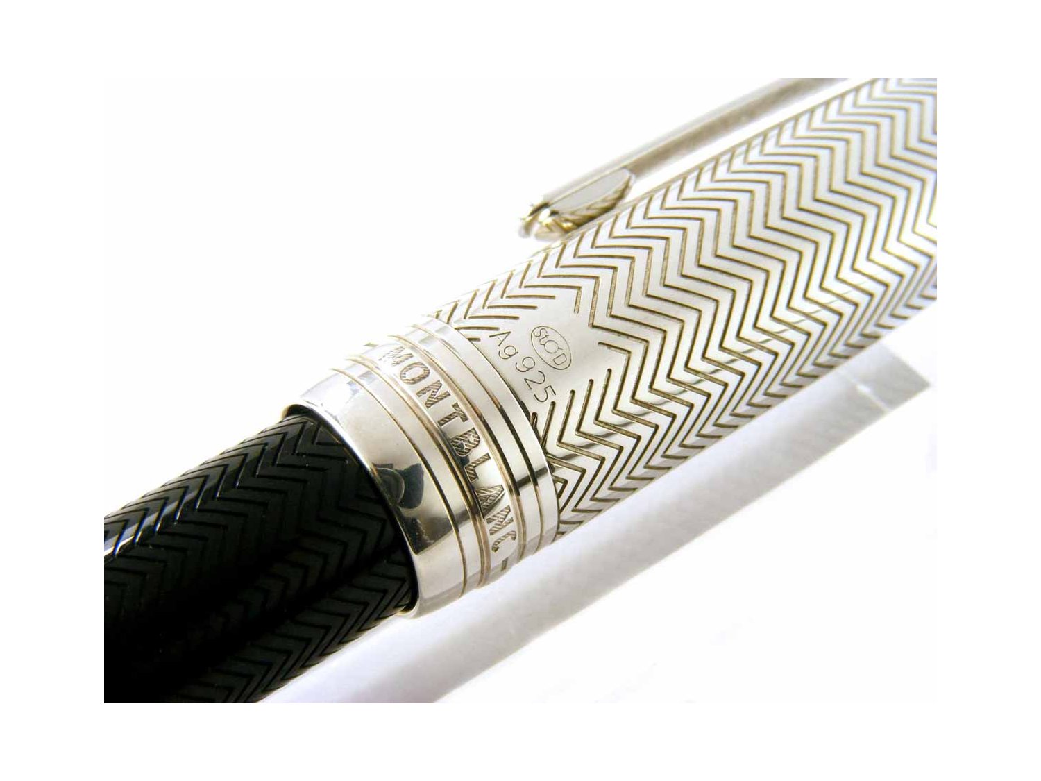 MONTBLANC fountain pen Meisterstuck Doue Silver Barley Legrand in 925 silver and resin Ref. 104538. NEW