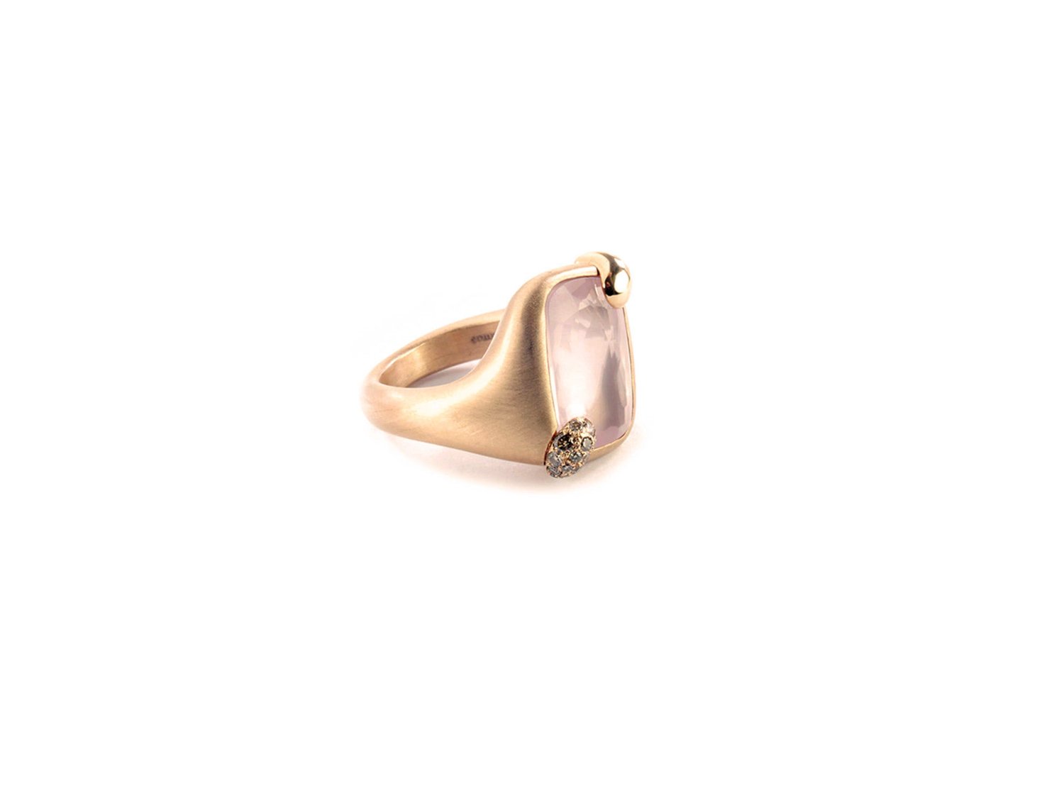 POMELLATO ring Ritratto in 18Kt rose gold with brown diamonds ct 0